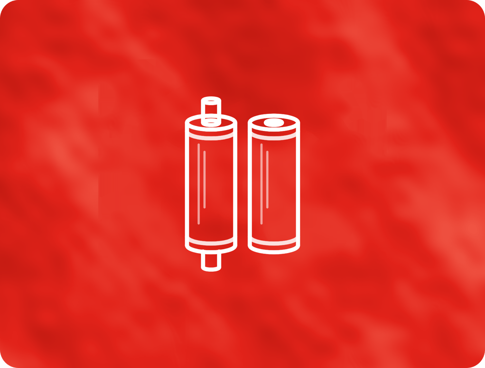 Pre-stretched hand film icon: rolls with extended and flush cores